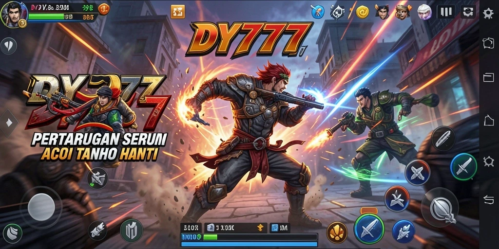 Screenshot gameplay DY777 dengan aksi pertarungan yang mengesankan.