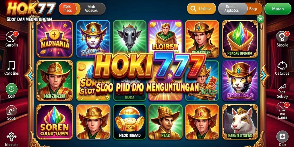 Tampilan gameplay HOKI777 yang menarik dan penuh warna.