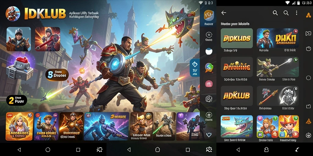 Screenshot IDKLUB menampilkan fitur-fitur utama aplikasi Utility.