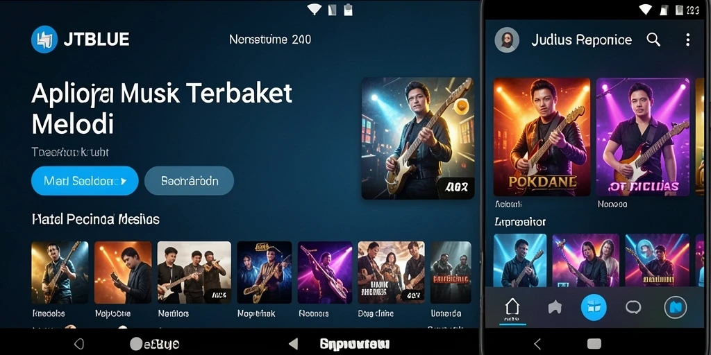 Tampilan gameplay Music JTBLUE yang menarik dan interaktif.