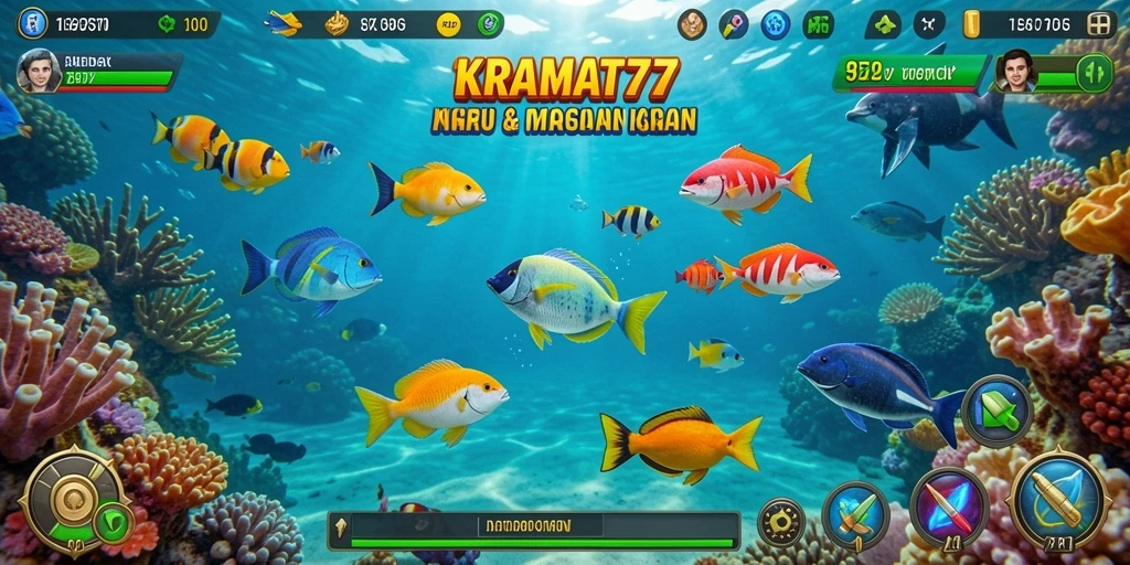 Tampilan gameplay KRAMAT77 dengan grafis menawan dan ikan beragam.