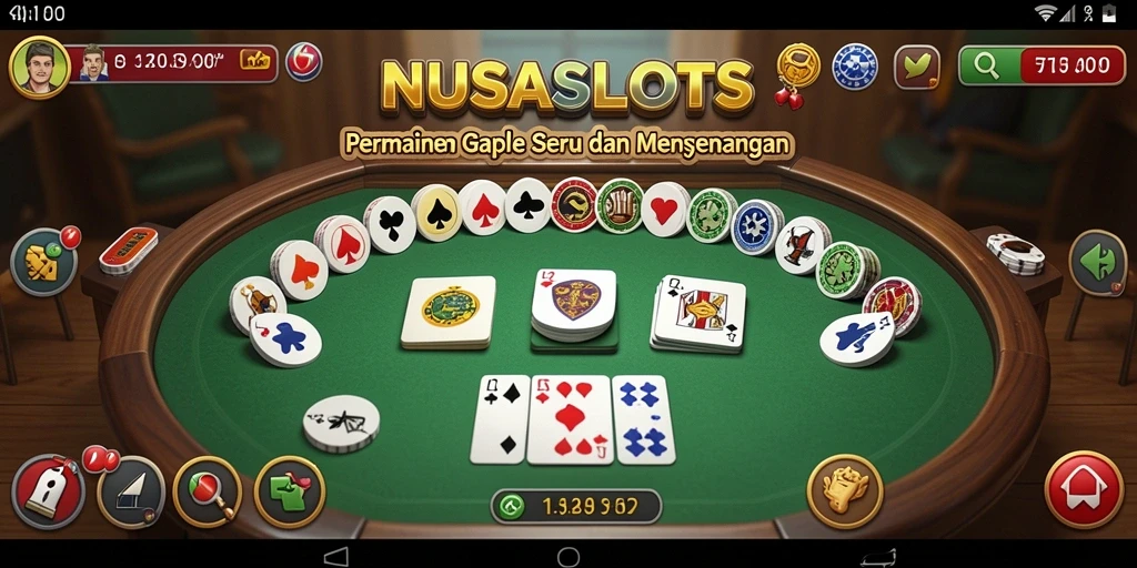 Tangkapan layar gameplay seru NUSASLOTS dengan pemain bersaing di Gaple.