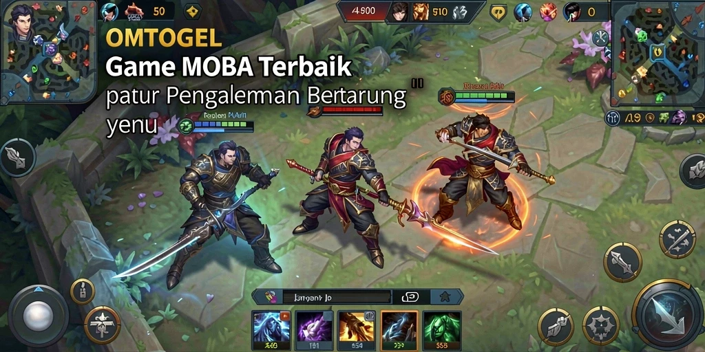 Tangkapan layar utama OMTOGEL memperlihatkan aksi seru dalam game MOBA.