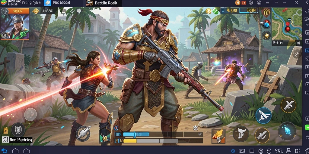 Tampilan seru dari gameplay Battle Royale PRG007.