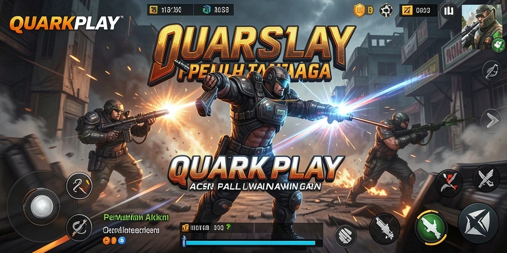 Tampilan aksi seru dalam gameplay QUARKPLAY.