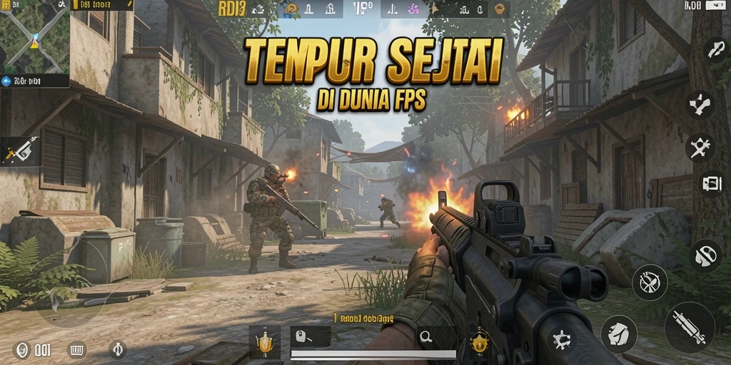 Screenshot RDI88 menampilkan aksi intens dalam pertempuran FPS.