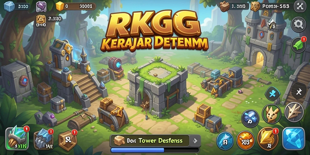 Tampilan gameplay RKGG yang epik dalam pertahanan menara.
