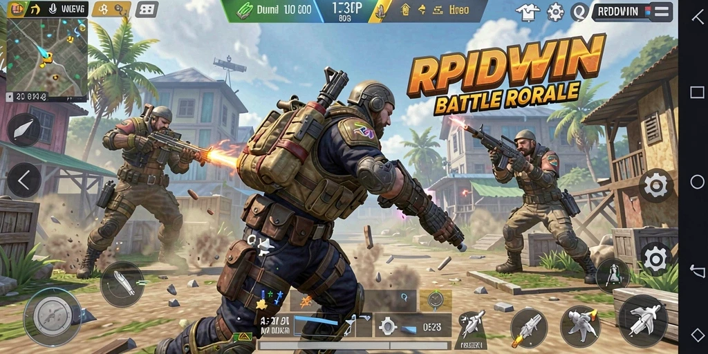 Tampilan gameplay <strong>RPIDWIN</strong> yang mendebarkan di arena pertarungan.