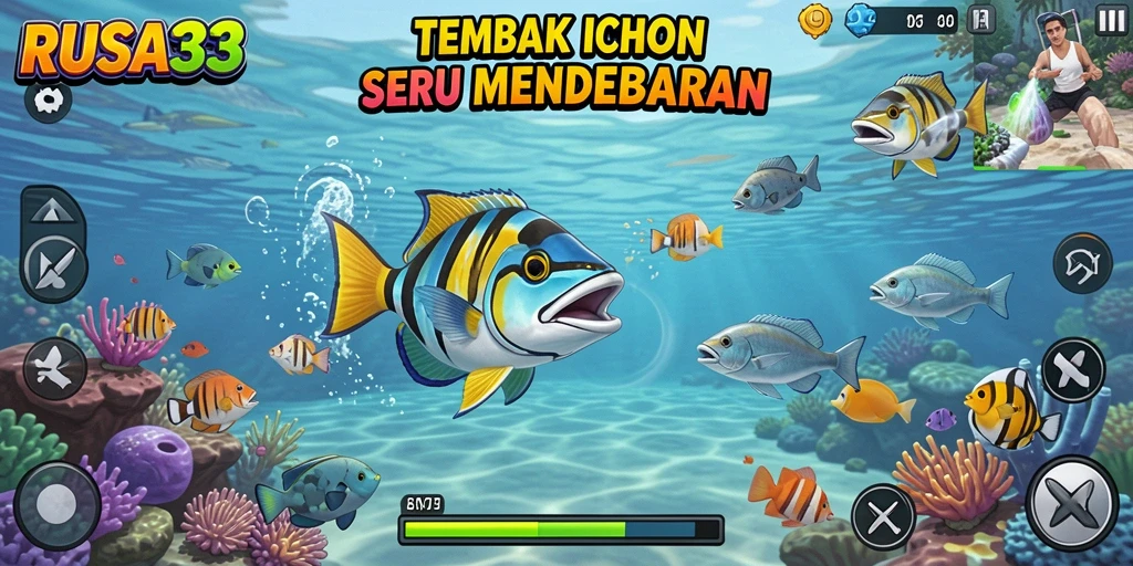 Tampilan gameplay RUSA33 yang mendebarkan saat menembak ikan.