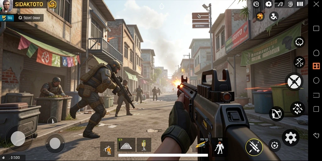 Screenshot utama SIDAKTOTO menampilkan aksi menegangkan dalam gameplay TPS.